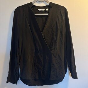 Country road silk Elegant Black Women's Top| size 4